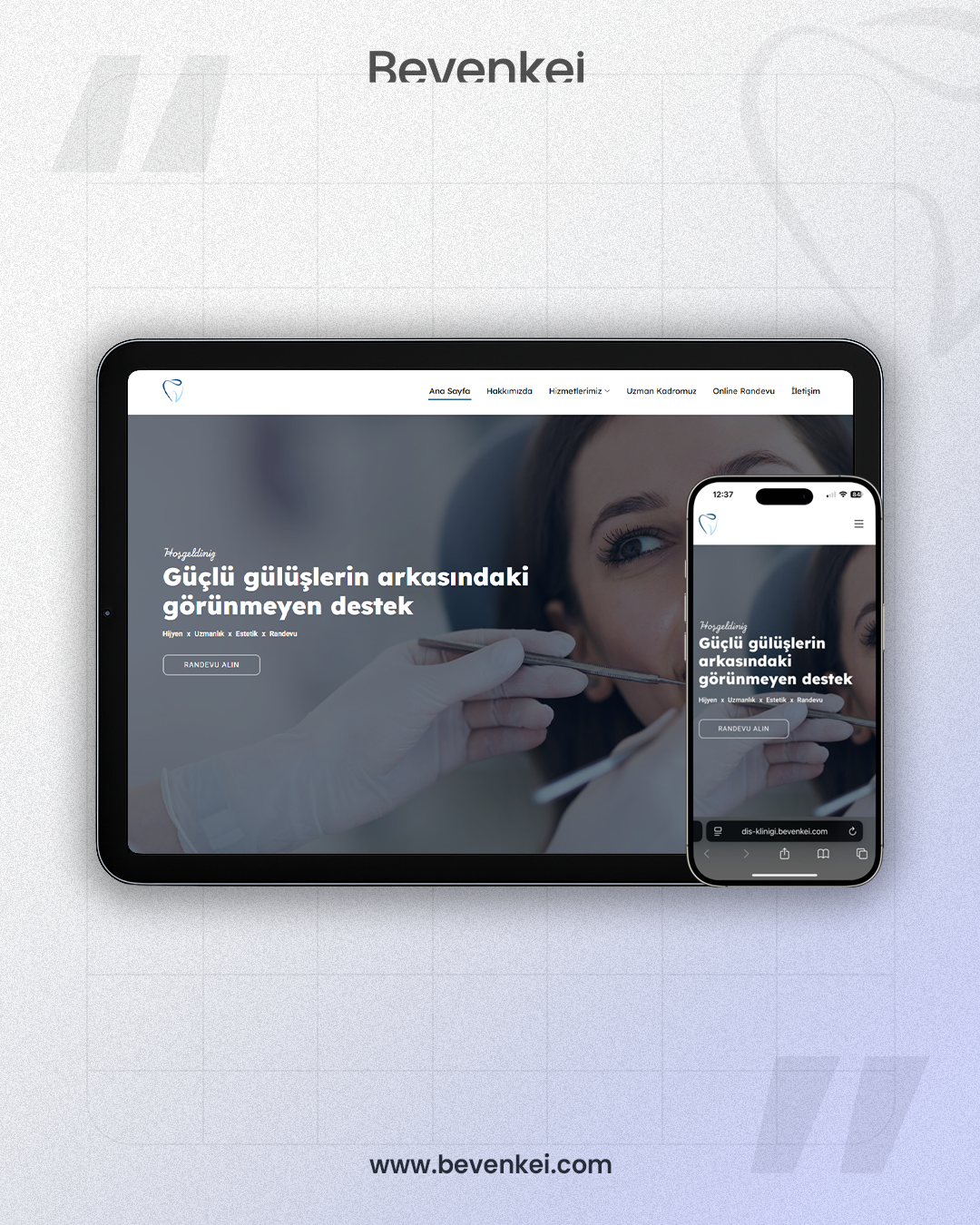 Bevenkei Dijital Ajans | Mersin Diş Kliniği Web Tasarım Görseli